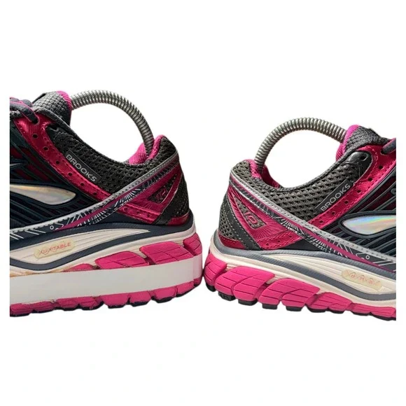 Brooks Glycerin 10 Womens 9.5 Running Sneakers Gray Pink Athletic Shoes - Picture 2 of 11